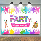 Lasst uns Party Kunst Party Thema Geburtstag Hintergrund